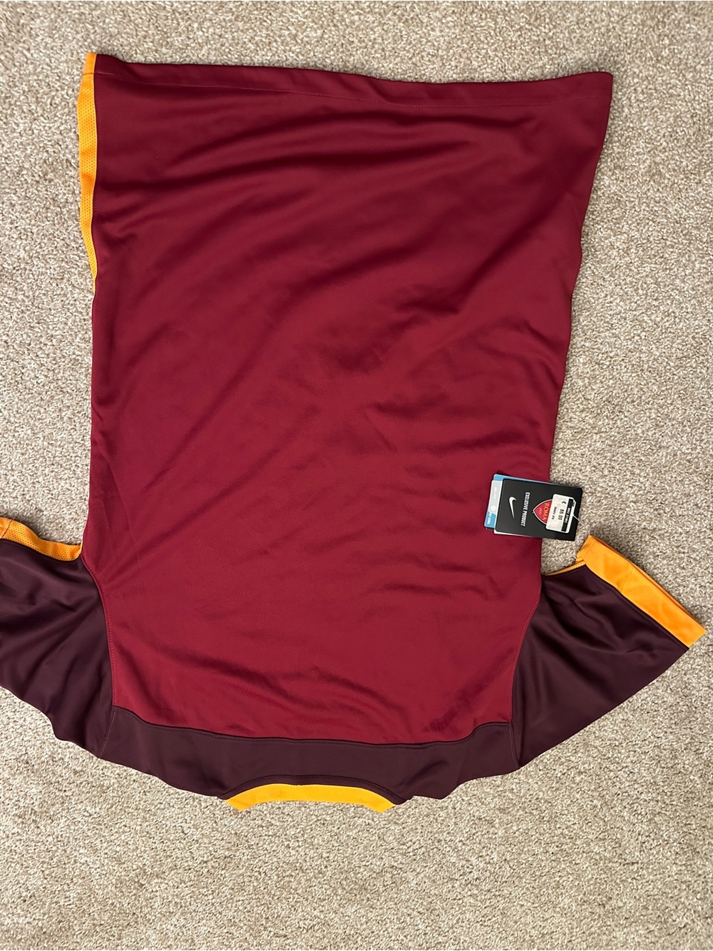 Nike Men's AS Roma Maroon & Gold Football Soccer Jersey - Picture 6 of 8